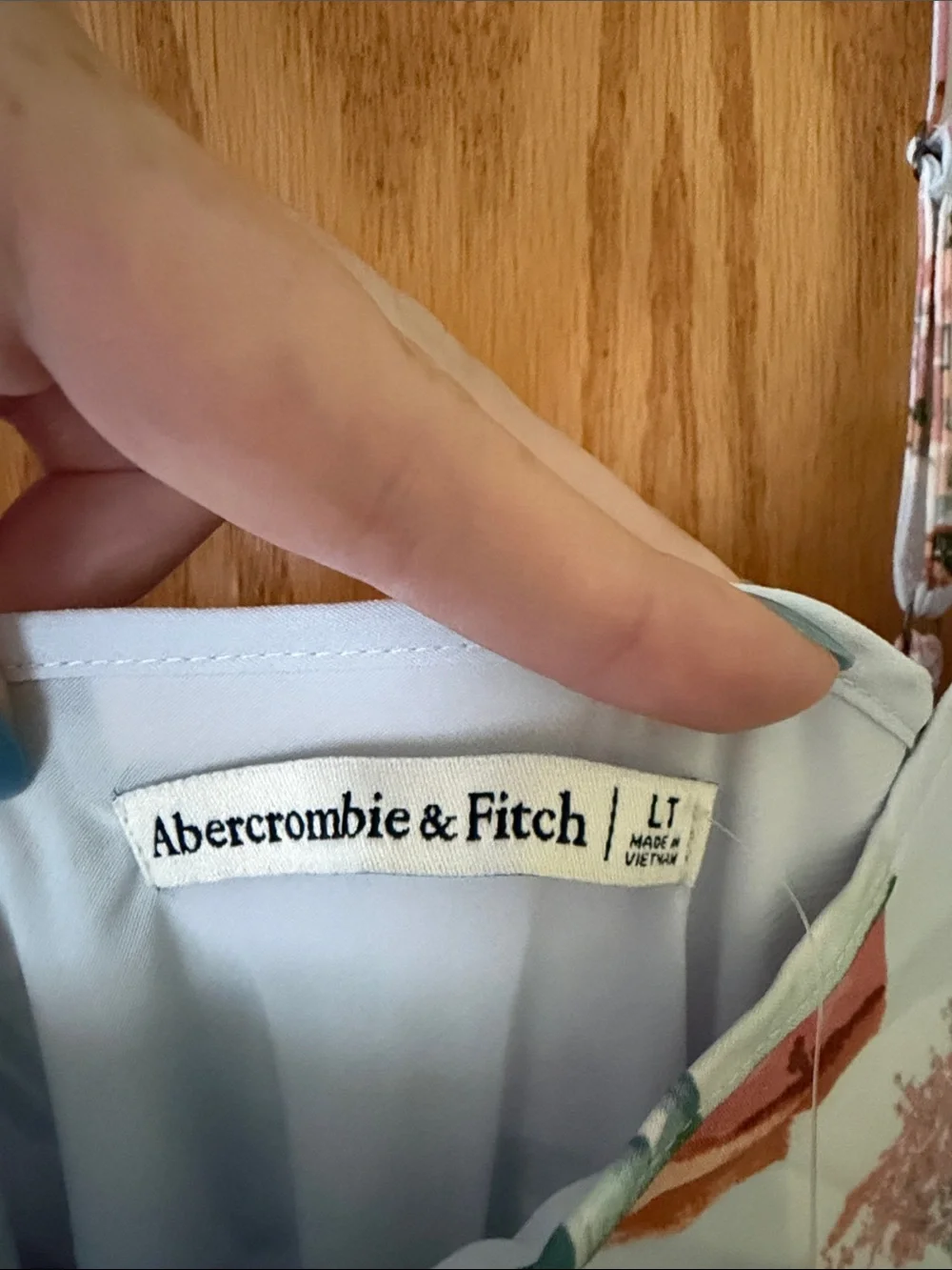 Abercrombie & Fitch White Slip Maxi Dress with Coral and Teal Print